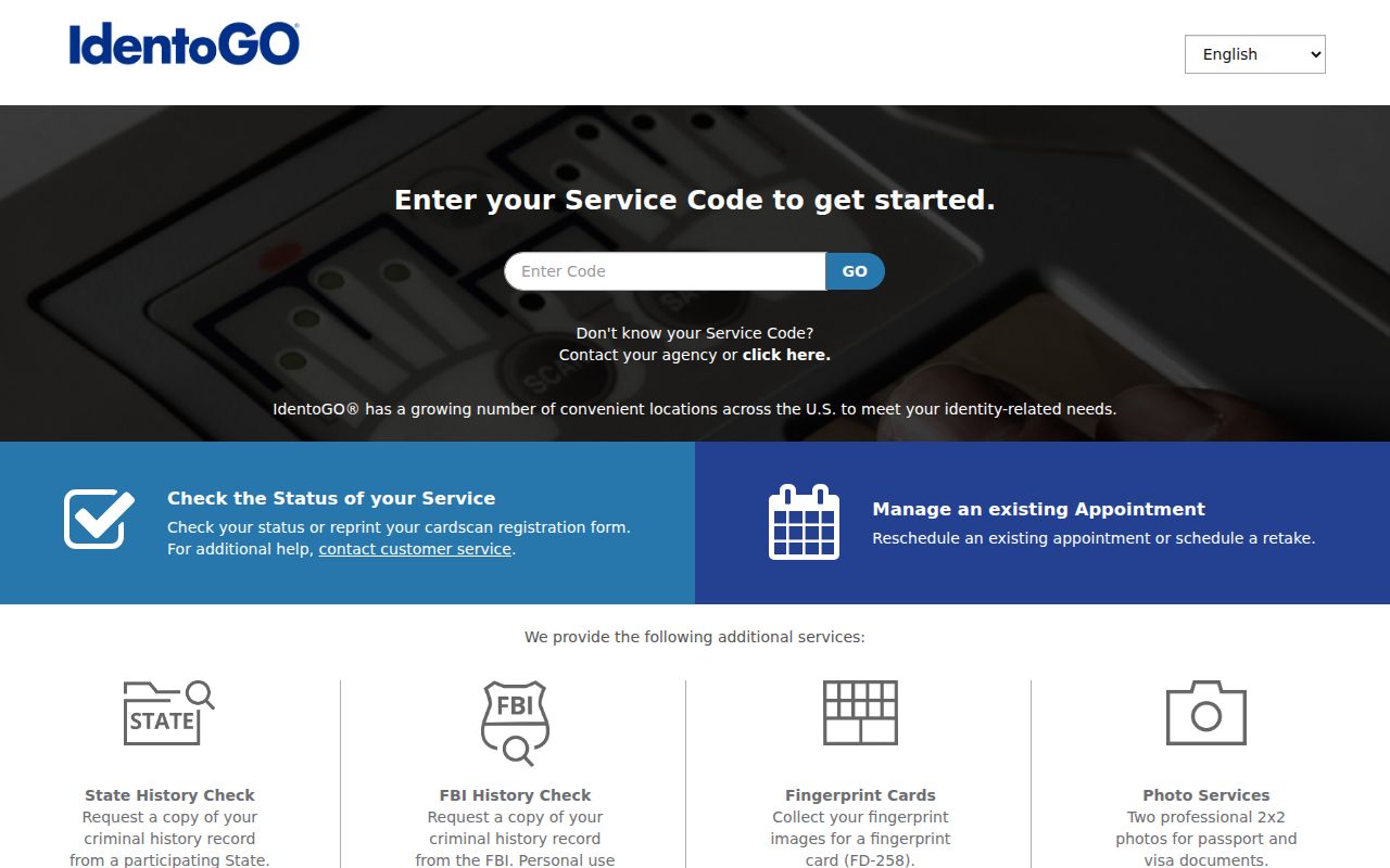 IdentoGO fingerprint enrollment for official Forest County record checks