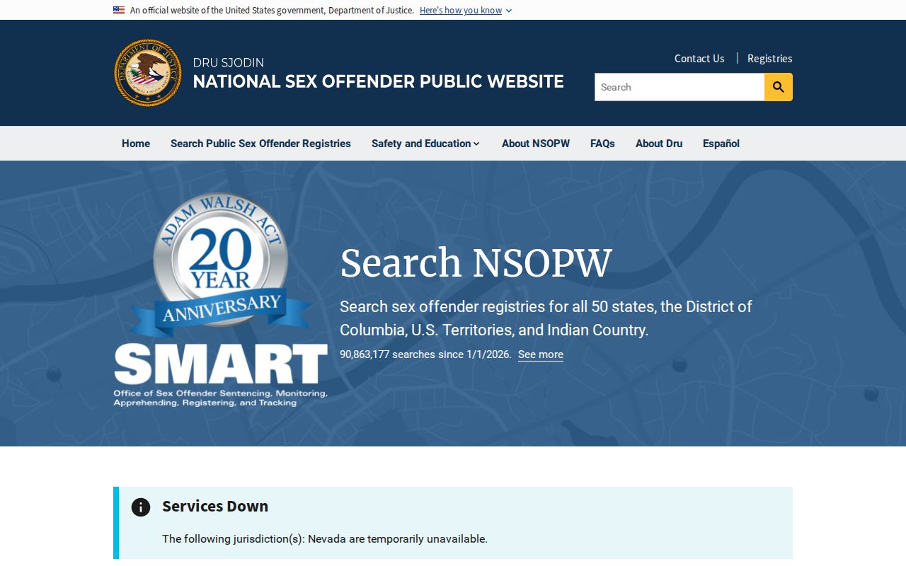 National sex offender public website used for searches beyond Forest County Pennsylvania